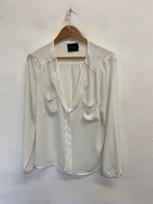 Fabulous Gestuz Blouse UK 14 Cream longline office GM143