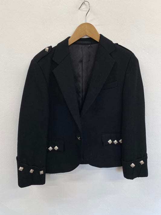Fabulous FH The Tailoring Experience Prince Charlie Kilt Jacket  32 Black GM143