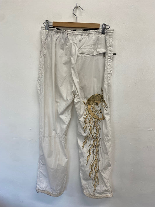 Fabulous Maharishi Trousers UK 12 White dragon Snopants GM143