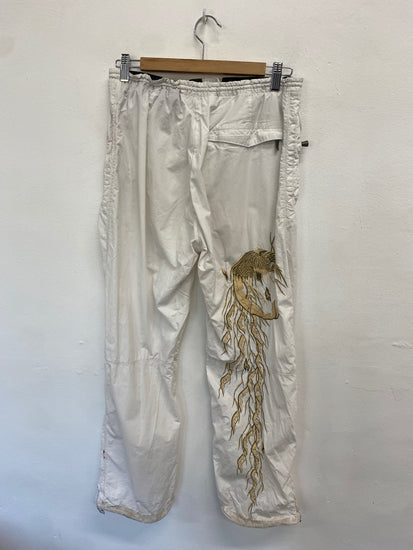 Fabulous Maharishi Trousers UK 12 White dragon Snopants GM143