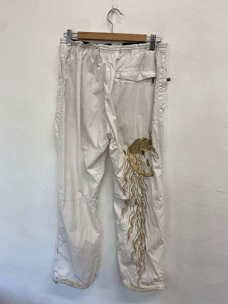 Fabulous Maharishi Trousers UK 12 White dragon Snopants GM143