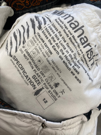Fabulous Maharishi Trousers UK 12 White dragon Snopants GM143