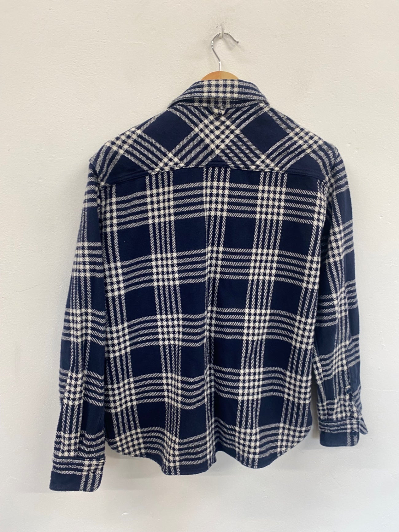 Fabulous Neighborhood lumberjack plaid Shirt UkM Navy & White ZB458