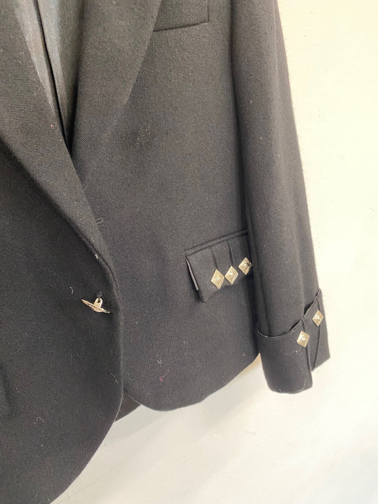 Fabulous FH The Tailoring Experience Prince Charlie Kilt Jacket  32 Black GM143