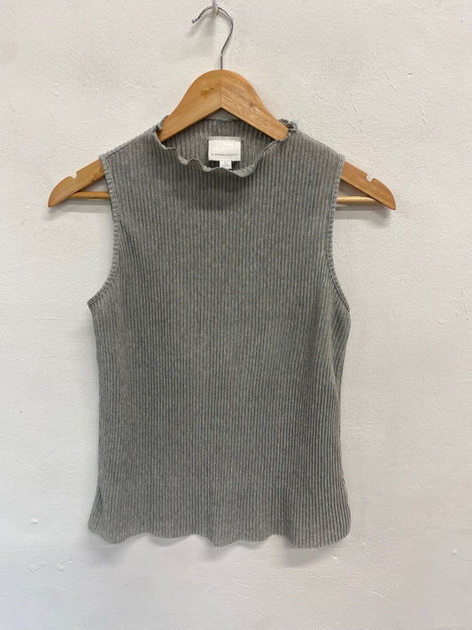 Fabulous Anthropologie Sleeveless Top Uk 6 Grey metallic ribbed ZB458