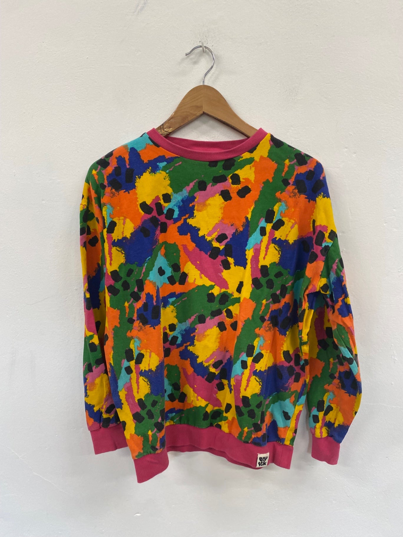 Fabulous Lucy & Yak oversized fun paint splodge Sweater  UK XXS Multicoloured SW461