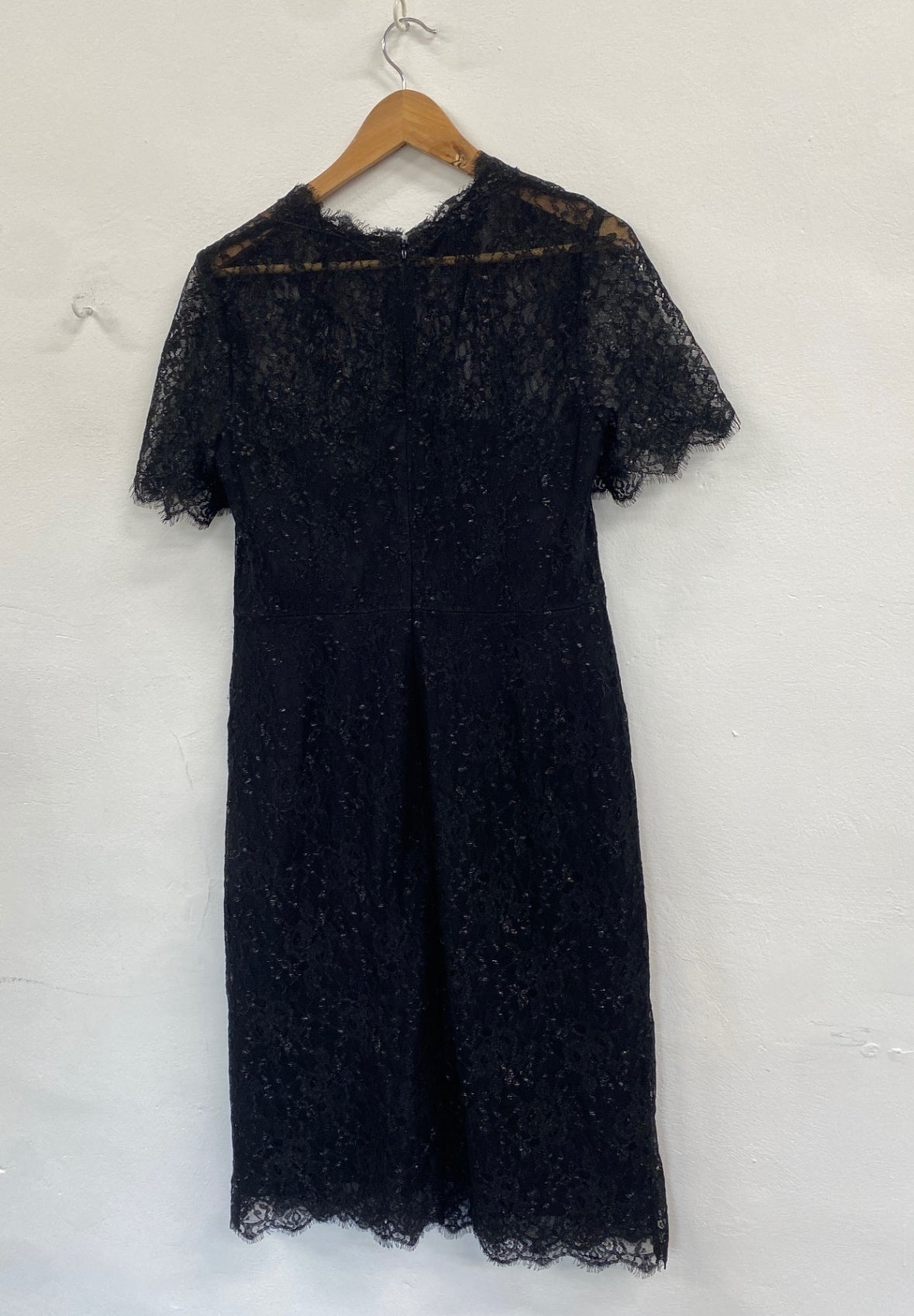Fabulous HOBBS etheral lace party Dress UK 12 Black sparkle SW461