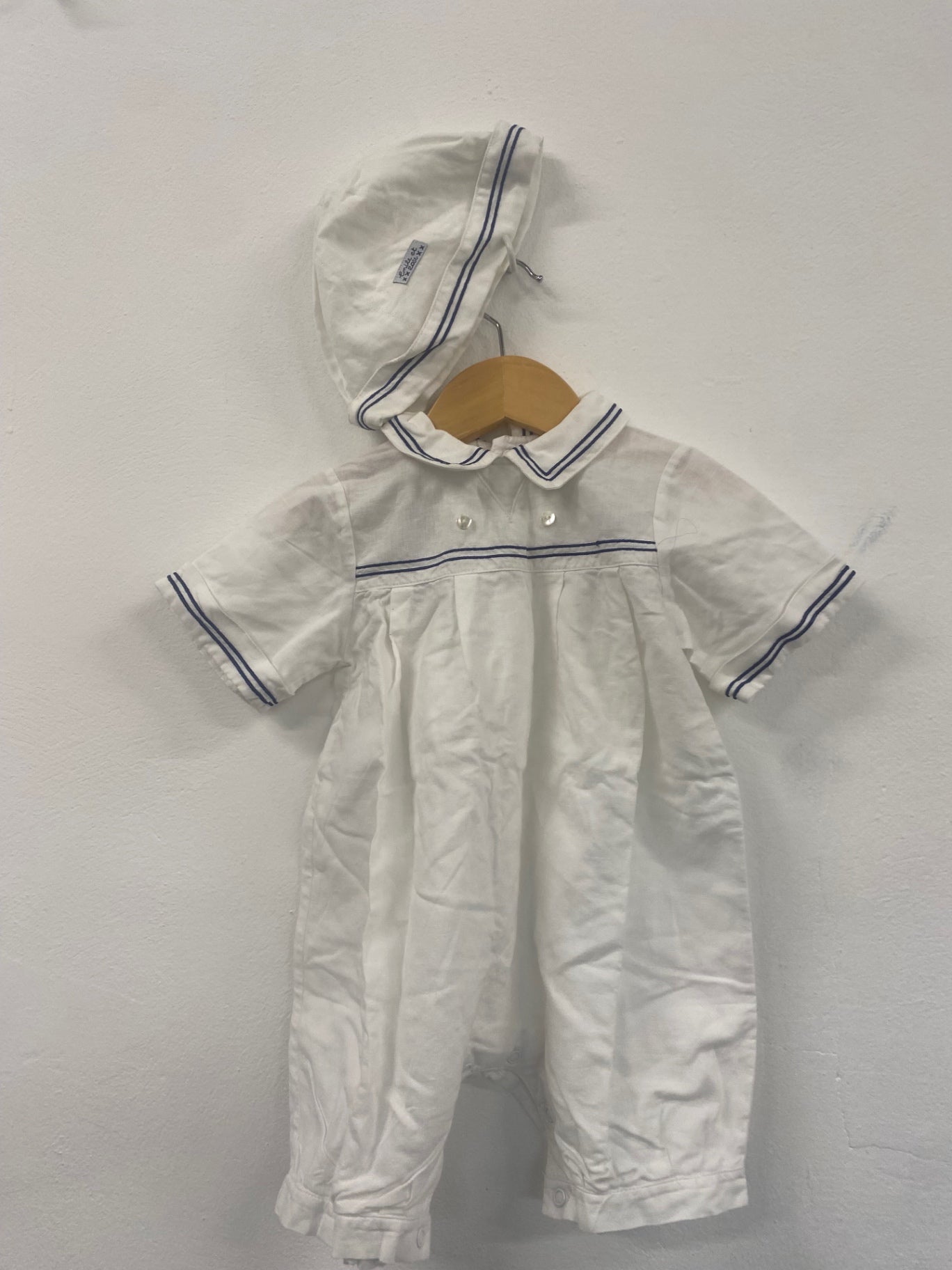 Fabulous Emile Et Rose sailor traditional Baby Clothes 6-9mths White Hat & suit #5 SW461