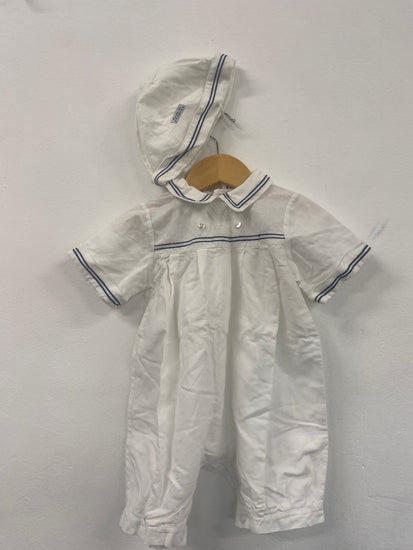 Fabulous Emile Et Rose sailor traditional Baby Clothes 6-9mths White Hat & suit #5 SW461
