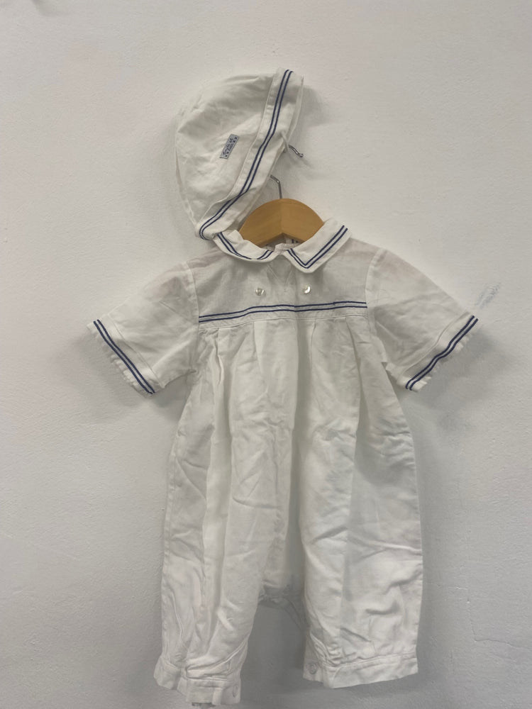 Fabulous Emile Et Rose sailor traditional Baby Clothes 6-9mths White Hat & suit #5 SW461