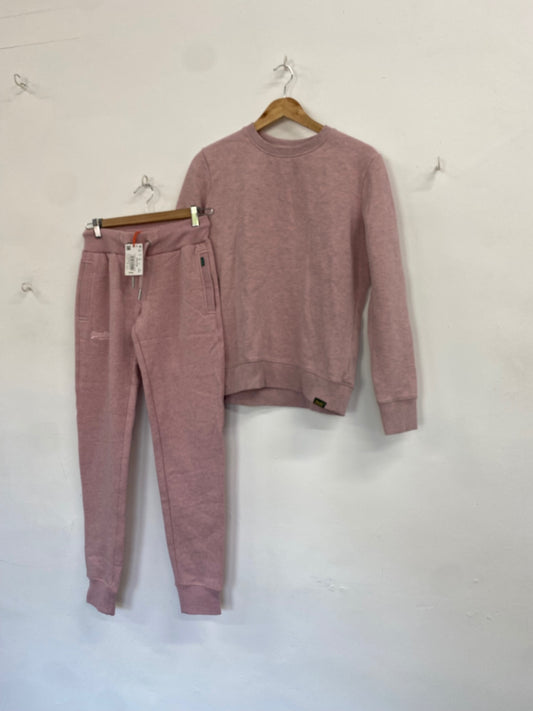 Fabulous Superdry Tracksuit Uk 8 Pink jumper joggers SW461