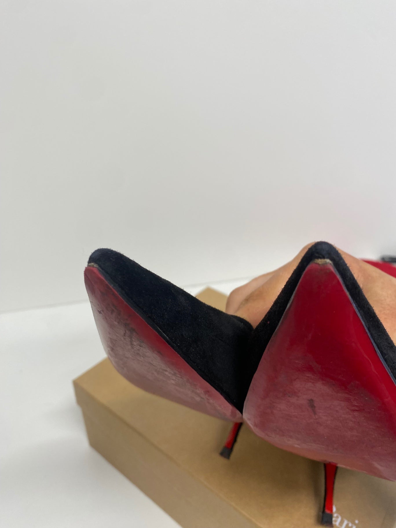 Fabulous Christian Louboutin Clare 80 Veau Velours High Heels UK8.5 Black PS462