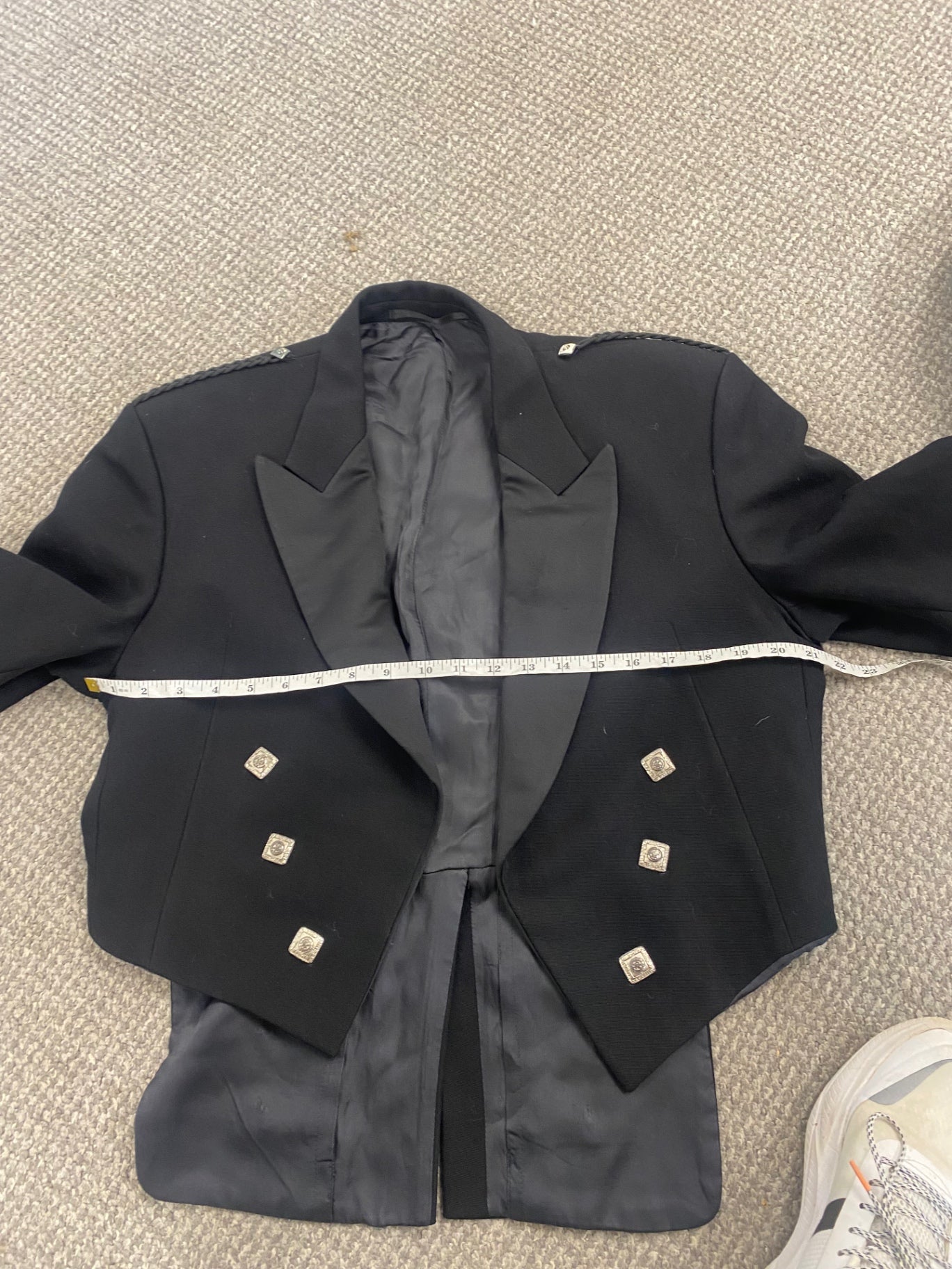 Fabulous Scottish Prince Charlie Kilt Jacket 42S Black ex hire #503 MD001