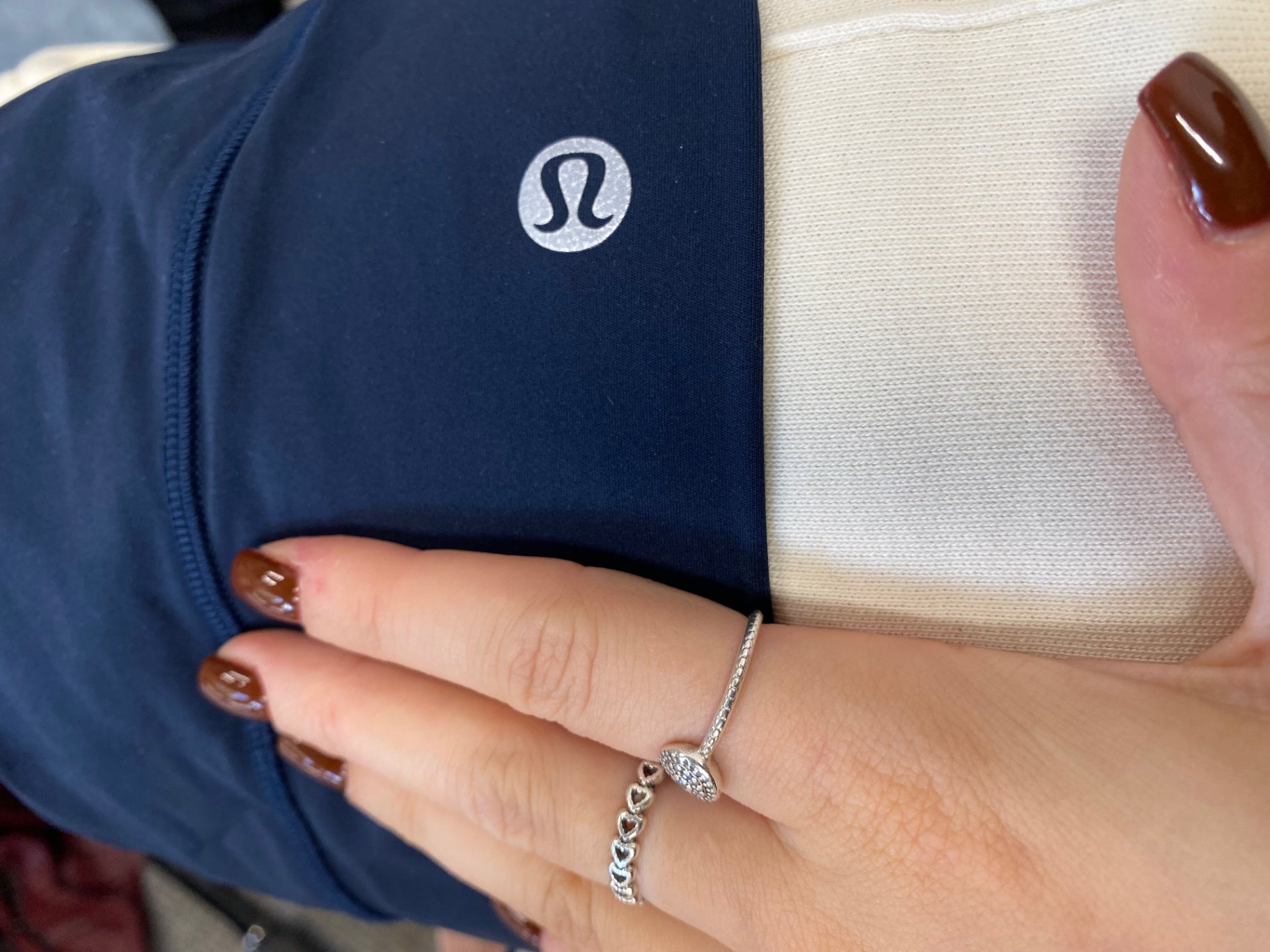 Fabulous Lululemon active Leggings UK 12 Navy PS462