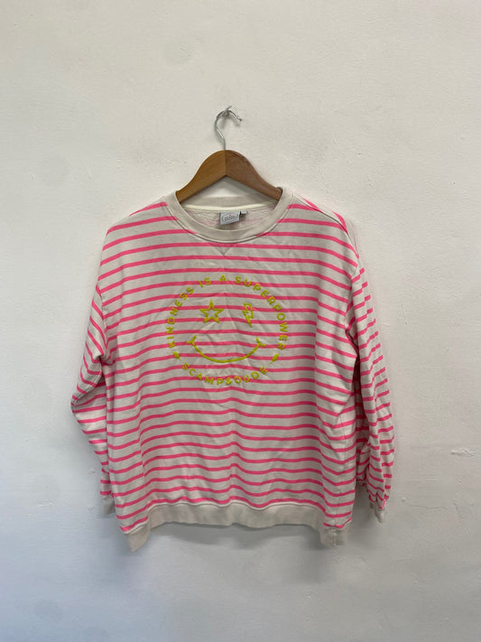 Fabulous Scamp & dude Sweater UK 16 Pink and White stripe KN002