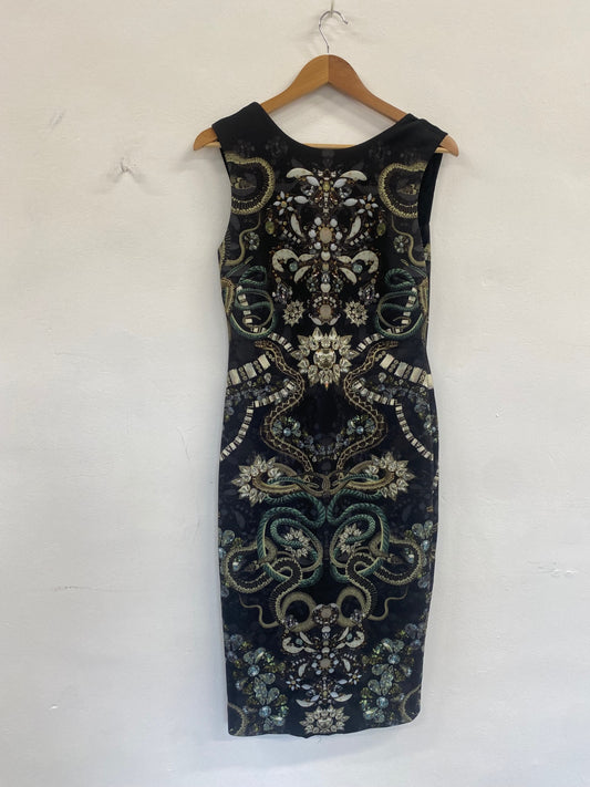 Fabulous Ted Baker Bella Gold chain Jewels Dress UK12 Black PS462