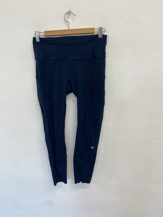 Fabulous Lululemon active Leggings UK 12 Navy PS462