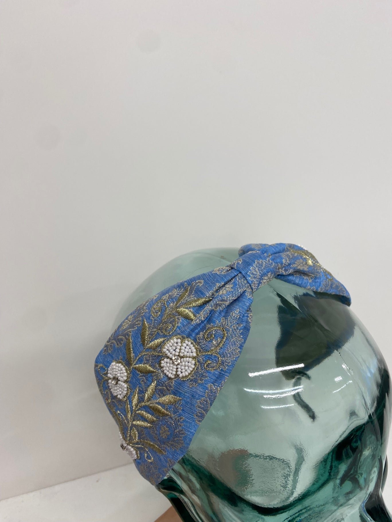 Fabulous namjosh x anthropologie Headband One size Blue gold floral beaded SB007