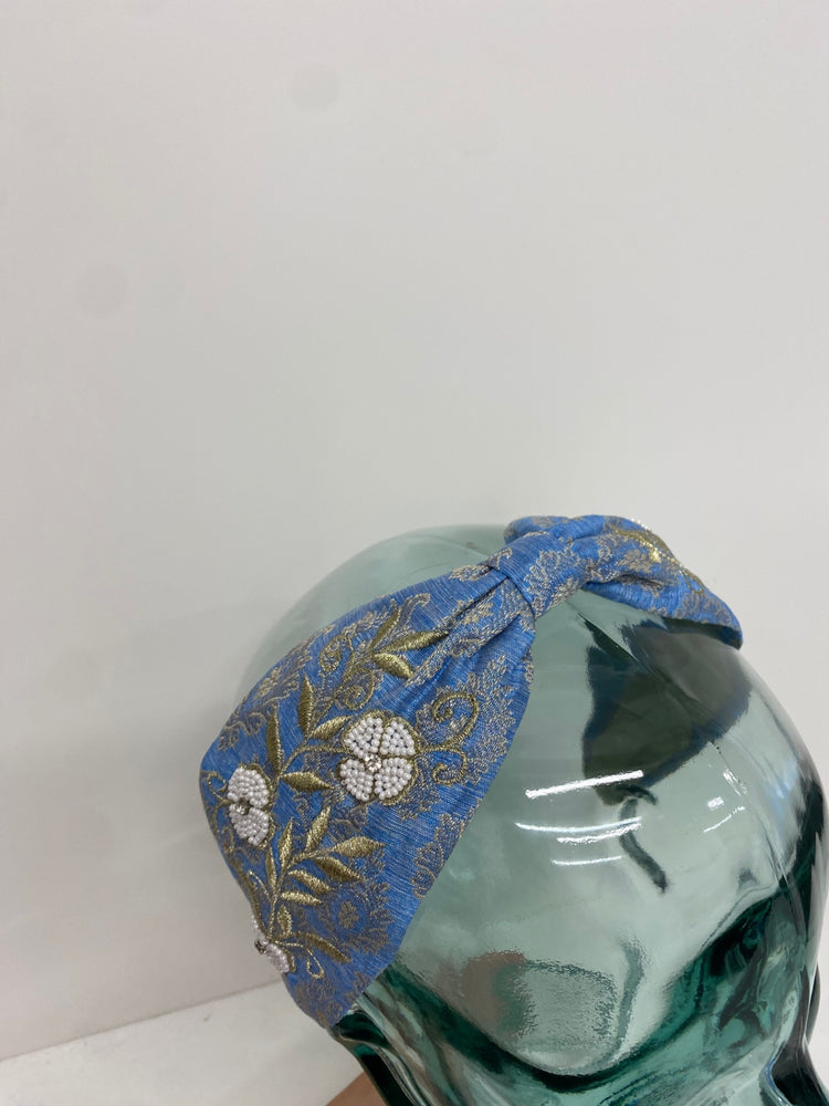 Fabulous namjosh x anthropologie Headband One size Blue gold floral beaded SB007