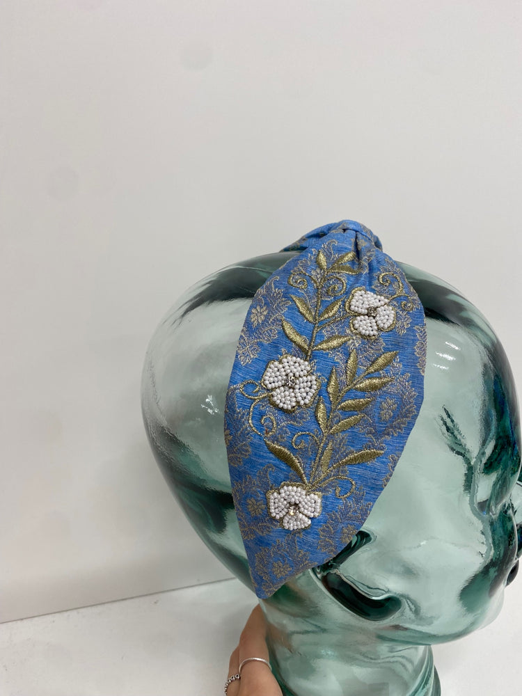 Fabulous namjosh x anthropologie Headband One size Blue gold floral beaded SB007