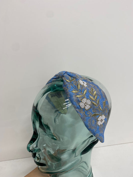 Fabulous namjosh x anthropologie Headband One size Blue gold floral beaded SB007