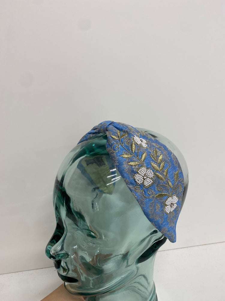 Fabulous namjosh x anthropologie Headband One size Blue gold floral beaded SB007
