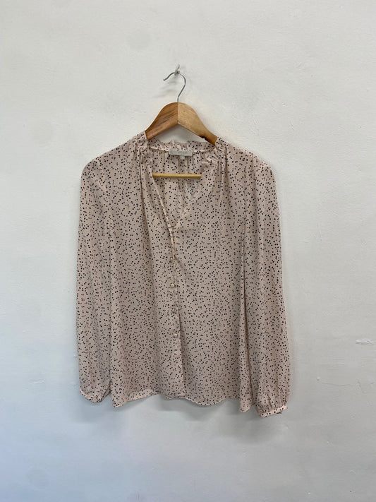 Fabulous HOBBS Blouse Uk 10 Black rose pattern JF463