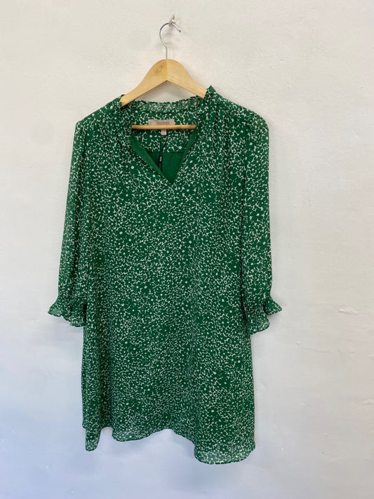 Fabulous Hobbs Dress UK 12 Green floral smock JF463