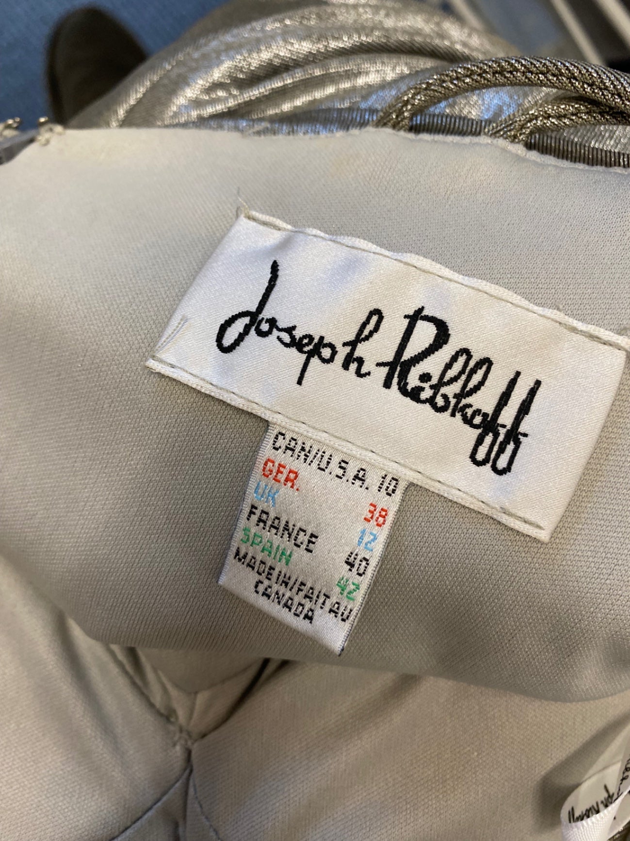 Fabulous Joseph Ribkoff Dress UK 12 Silver metallic gatsby JF463