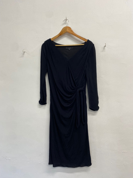 Fabulous Coast Dress UK 14 Black wrap side tie dress formal JF463