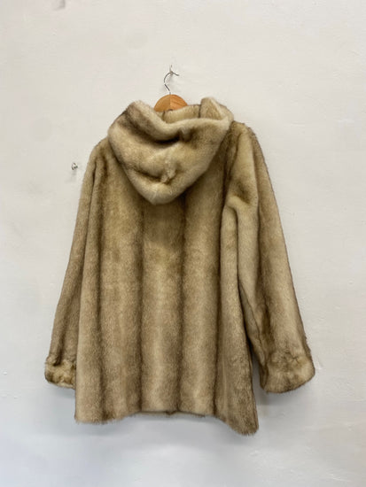 Fabulous Dennis basso Faux fur jacket UK M Cream caramel arctic AP464