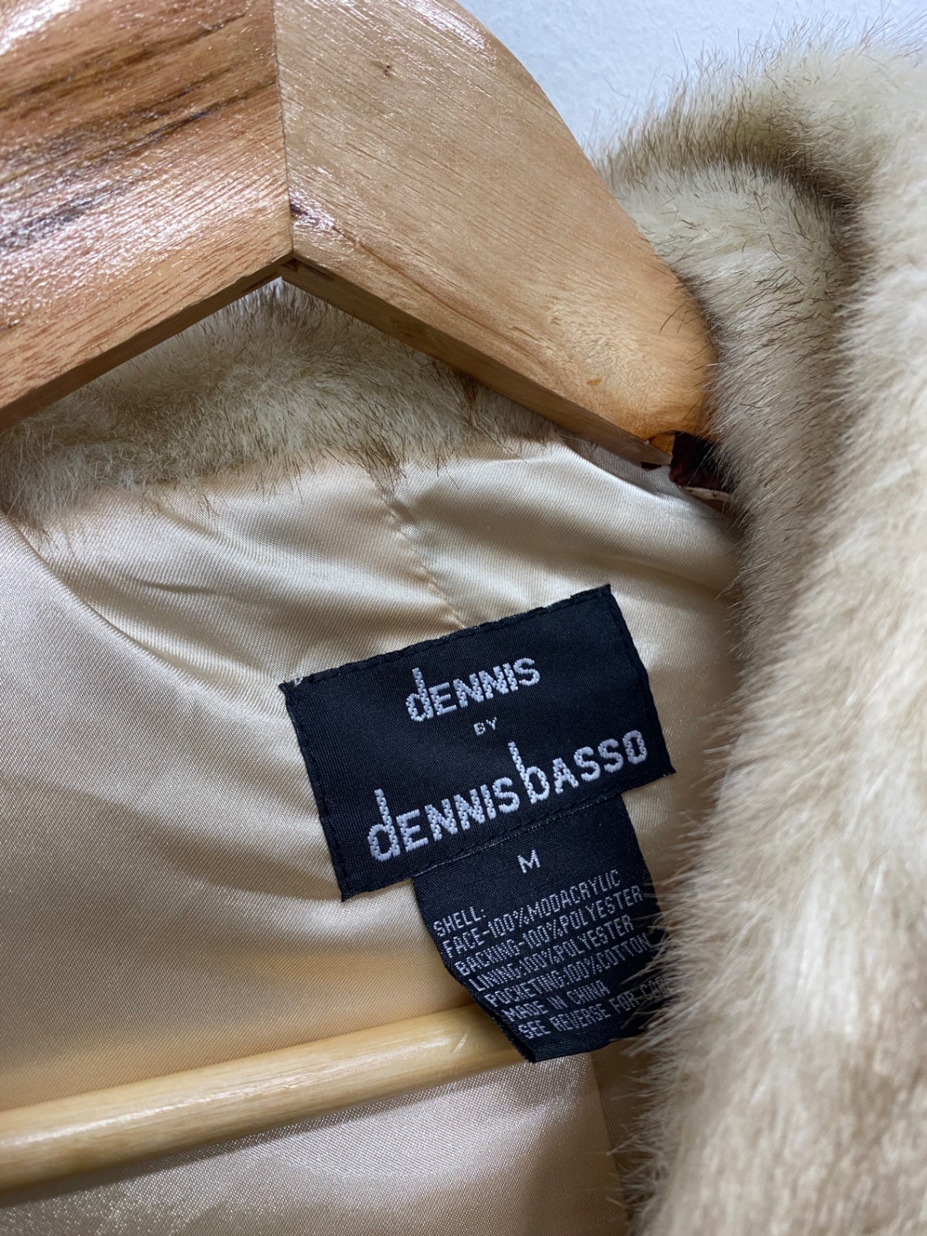 Fabulous Dennis basso Faux fur jacket UK M Cream caramel arctic AP464