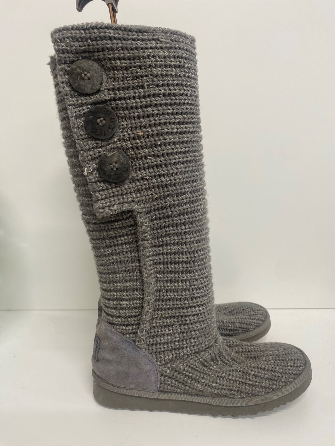 Fabulous UGG Candy Boots UK4.5 Grey knee high fold down TG465