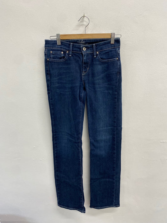 Fabulous Levi's Straight Cut slight curve Jeans W26" L30 Dark Blue AP464