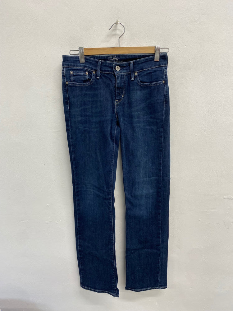 Fabulous Levi's Straight Cut slight curve Jeans W26" L30 Dark Blue AP464