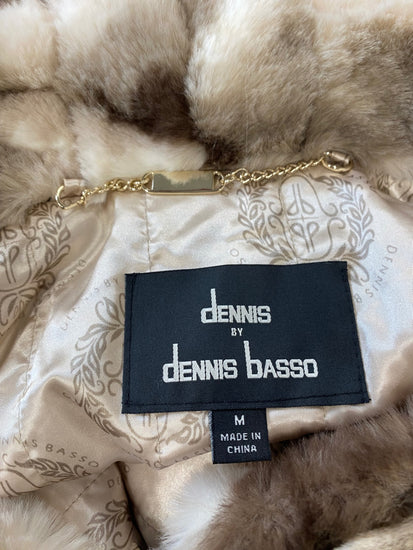 Fabulous Dennis Basso Faux fur jacket UK M chocolate ice AP464