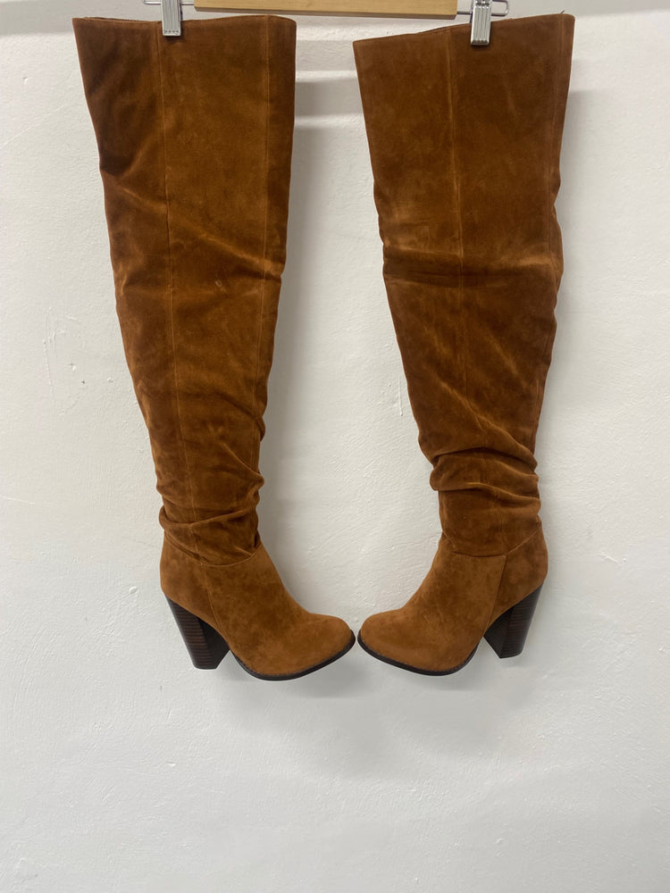 Fabulous Miss KG Venice over knee Boots UK4 Tan Boho chic TG465