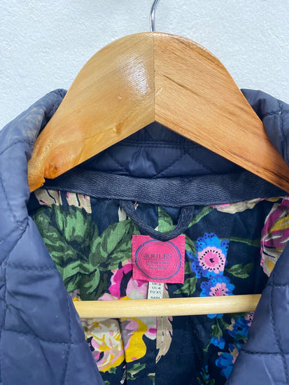 Fabulous Joules Hampton Quilted jacket UK 8 Navy blue TG465