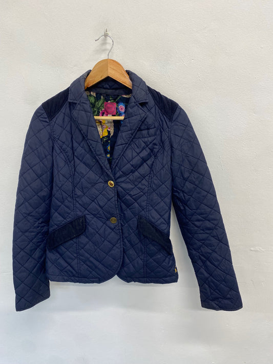 Fabulous Joules Hampton Quilted jacket UK 8 Navy blue TG465