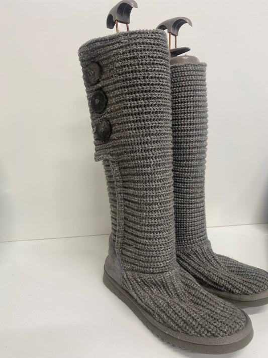 Fabulous UGG Candy Boots UK4.5 Grey knee high fold down TG465