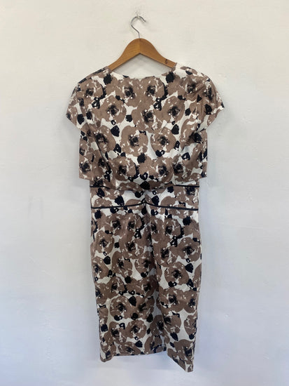 Fabulous Laura Ashley Poppy Occasion Dress Uk14 Beige & black AS466
