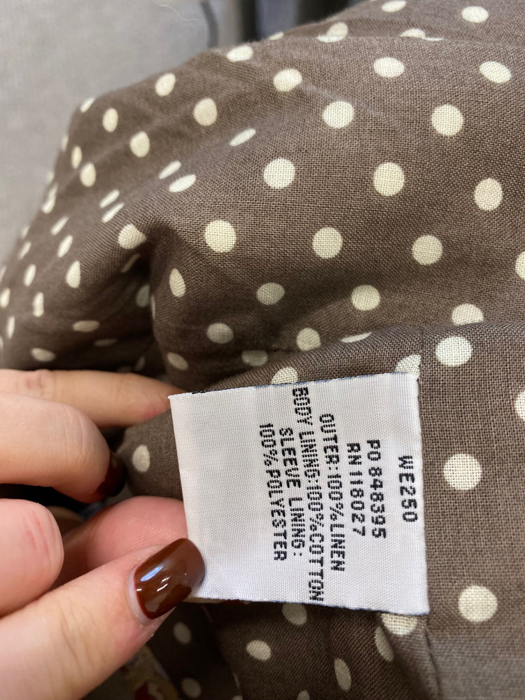 Fabulous Boden Blazer UK 14 Beige floral linen cottage core AS466