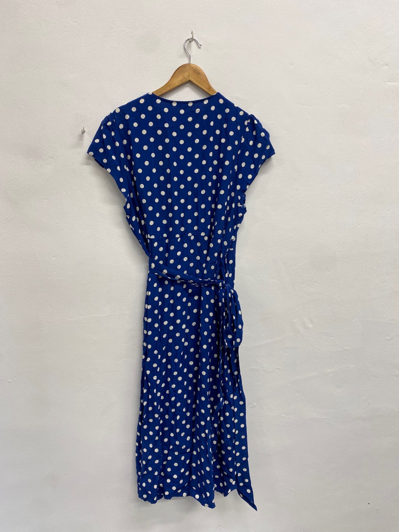 Fabulous Boden Antonia Dress UK 22 Blue polka wrap CC001