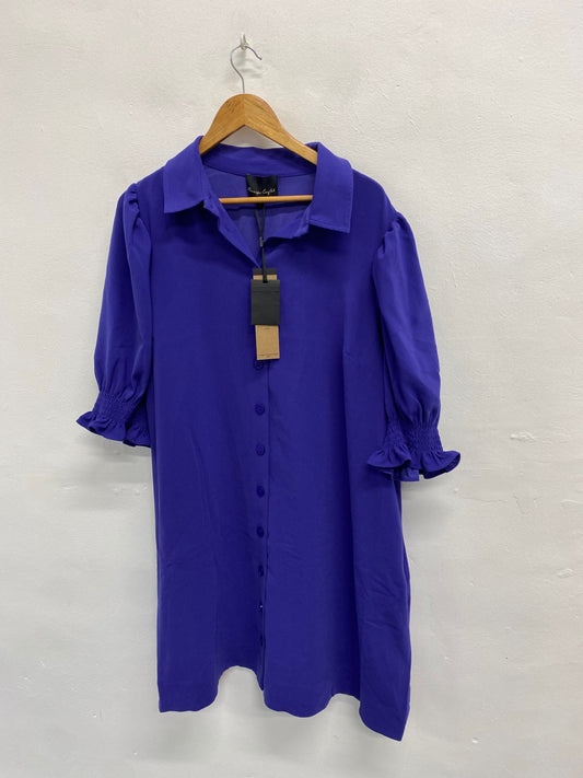 Fabulous Phase Eight candice Shirt Dress UK 22 Purple CC001