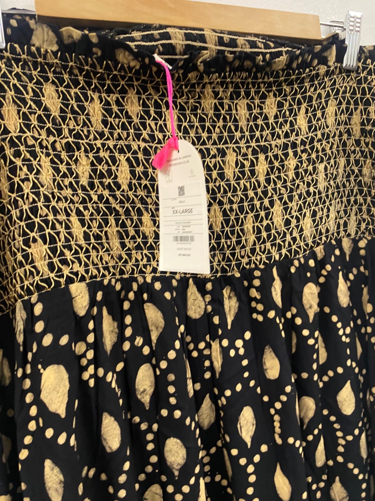 Fabulous Monsoon Beach romantic flirty Dress XXL Black & Gold CC001
