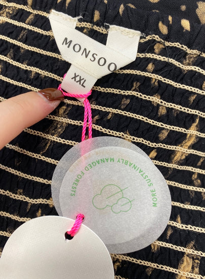 Fabulous Monsoon Jumpsuit UK XXL Black and Gold pattern CC001