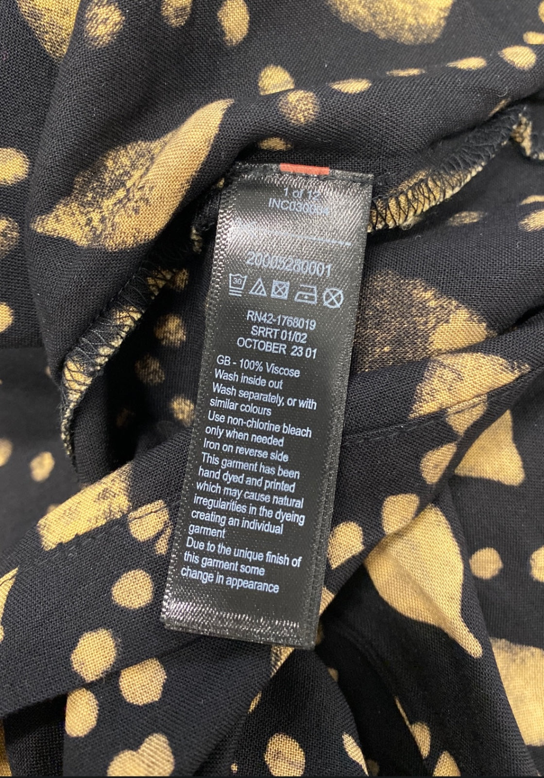 Fabulous Monsoon Jumpsuit UK XXL Black and Gold pattern CC001