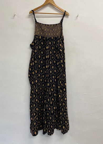 Fabulous Monsoon Jumpsuit UK XXL Black and Gold pattern CC001