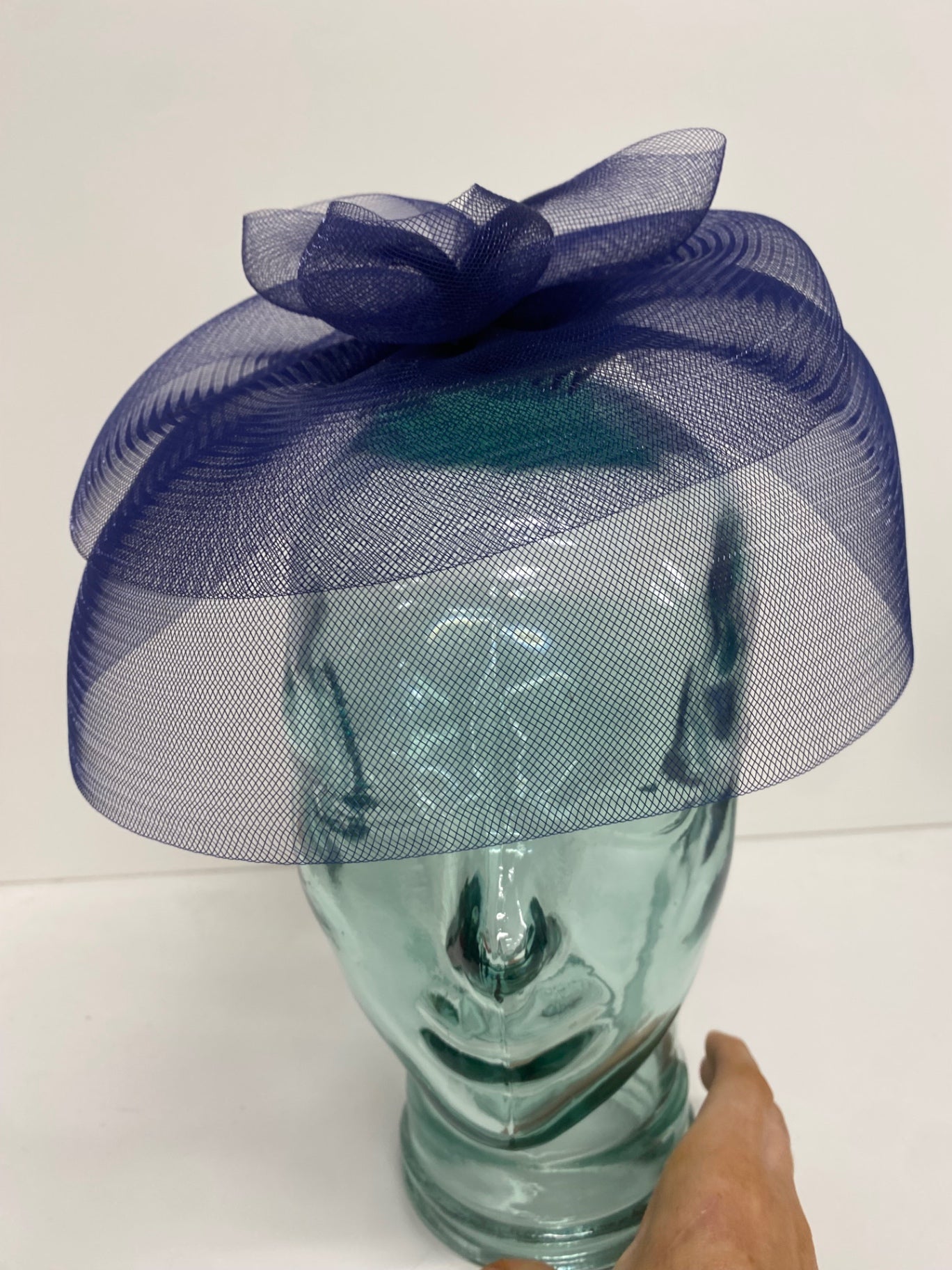 Fabulous John Lewis navy fascinator Hat One size Navy Blue AS466