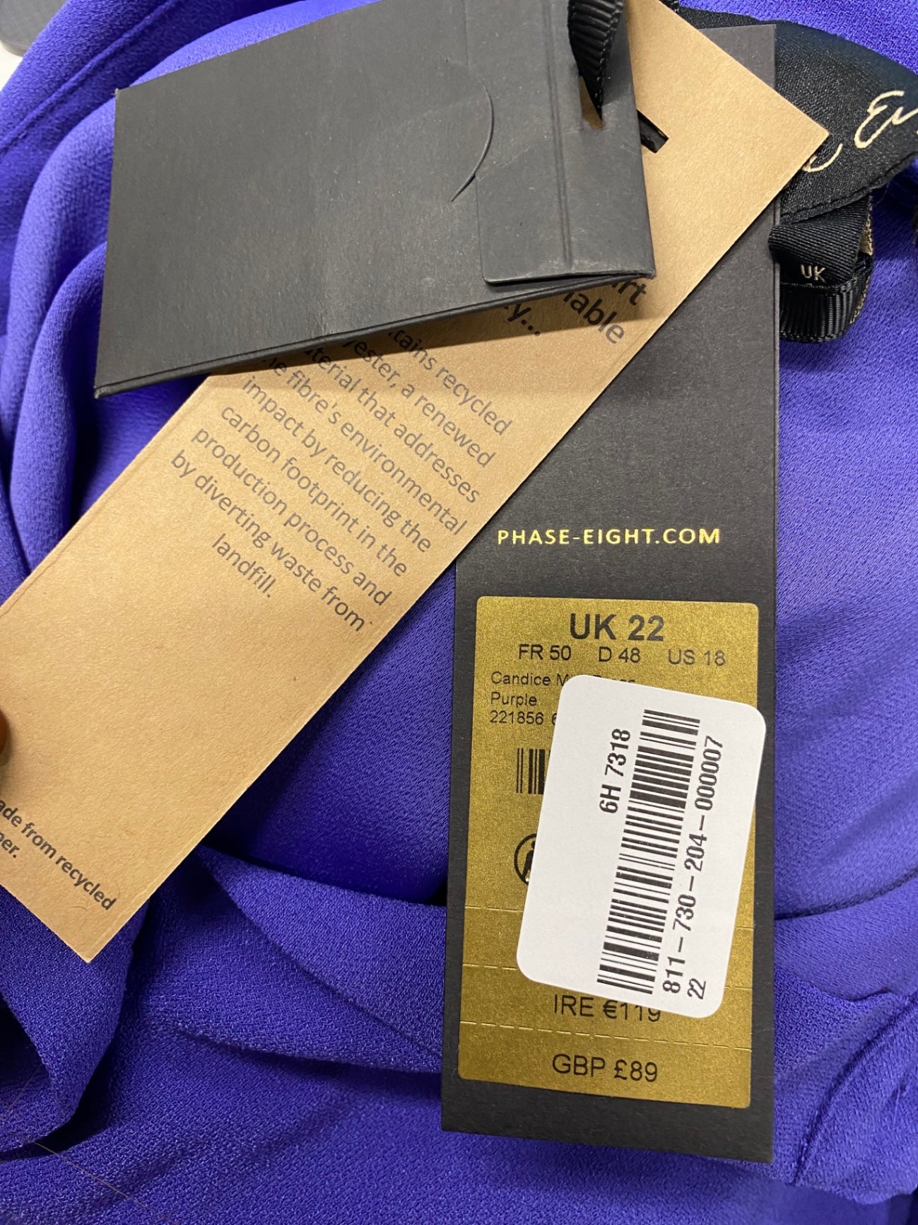 Fabulous Phase Eight candice Shirt Dress UK 22 Purple CC001
